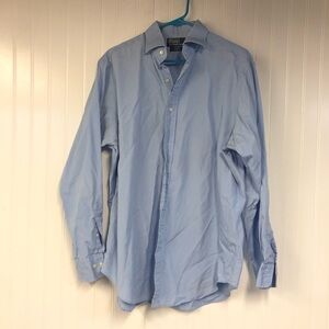 Ralph Lauren Men's Light Blue Dress Shirt Long Sleeve Button Down 16 1/2 34/35